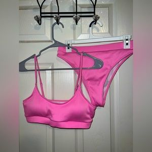 Pink two piece swimsuit